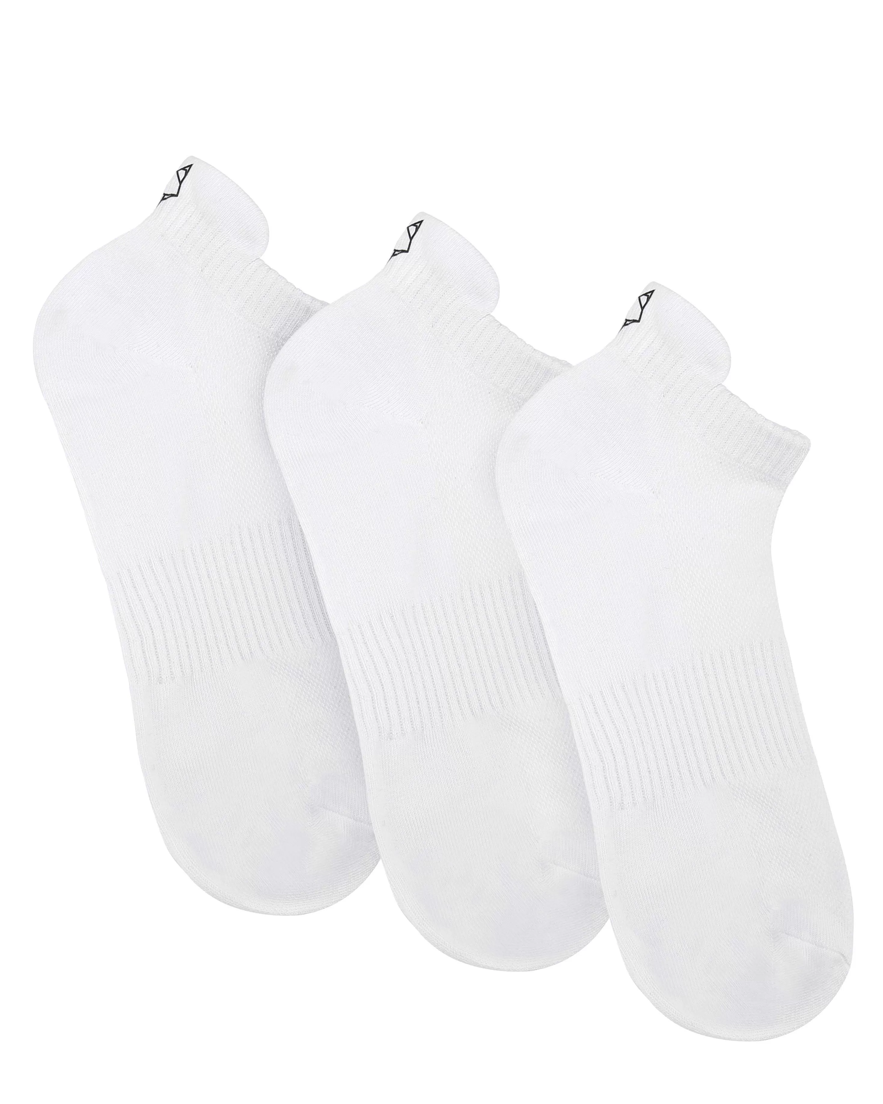 Naked Wolfe 3 Pack Mens Egyptian Cotton Ankle Socks White