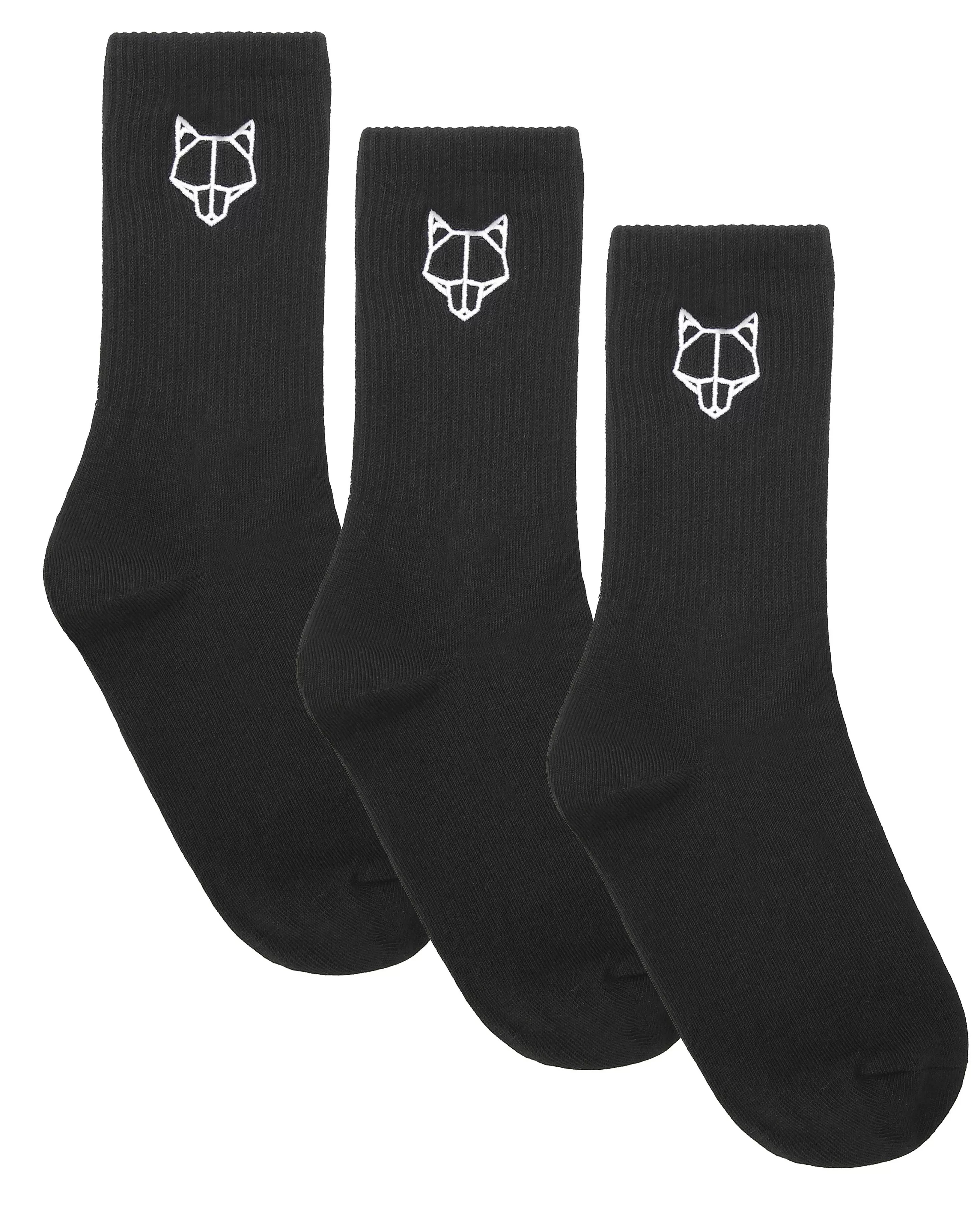 Naked Wolfe 3 Pack Mens Egyptian Cotton Socks Black