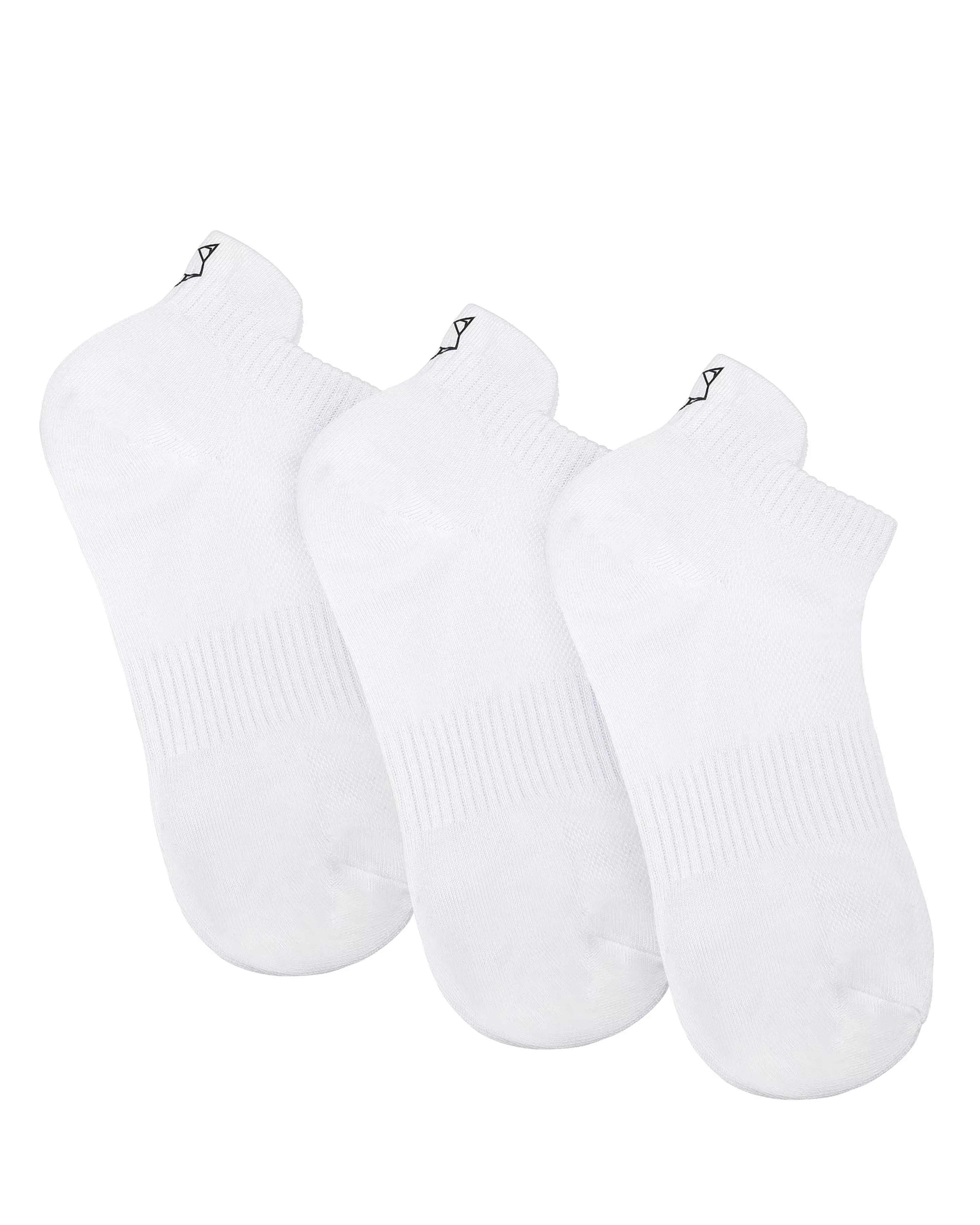 Naked Wolfe 3 Pack Womens Egyptian Cotton Ankle Socks White