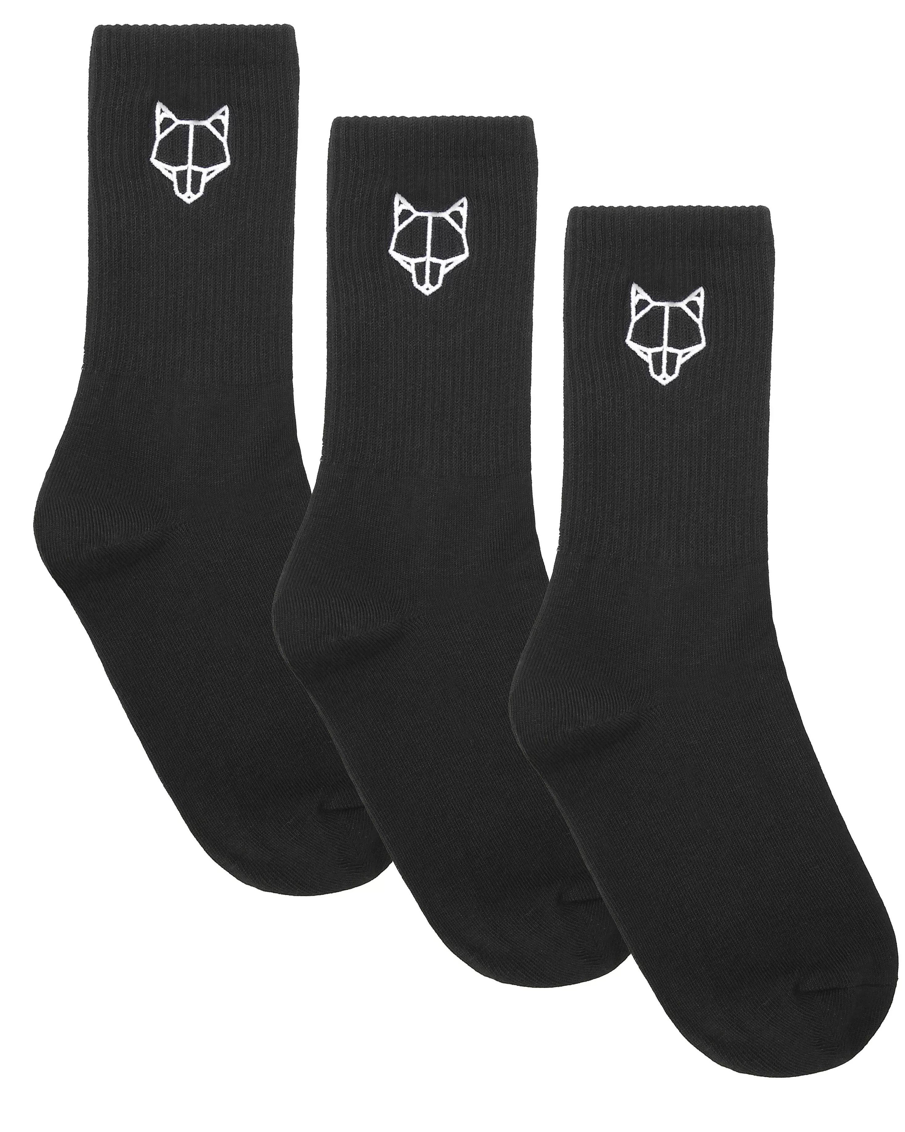 Naked Wolfe 3 Pack Womens Egyptian Cotton Socks Black