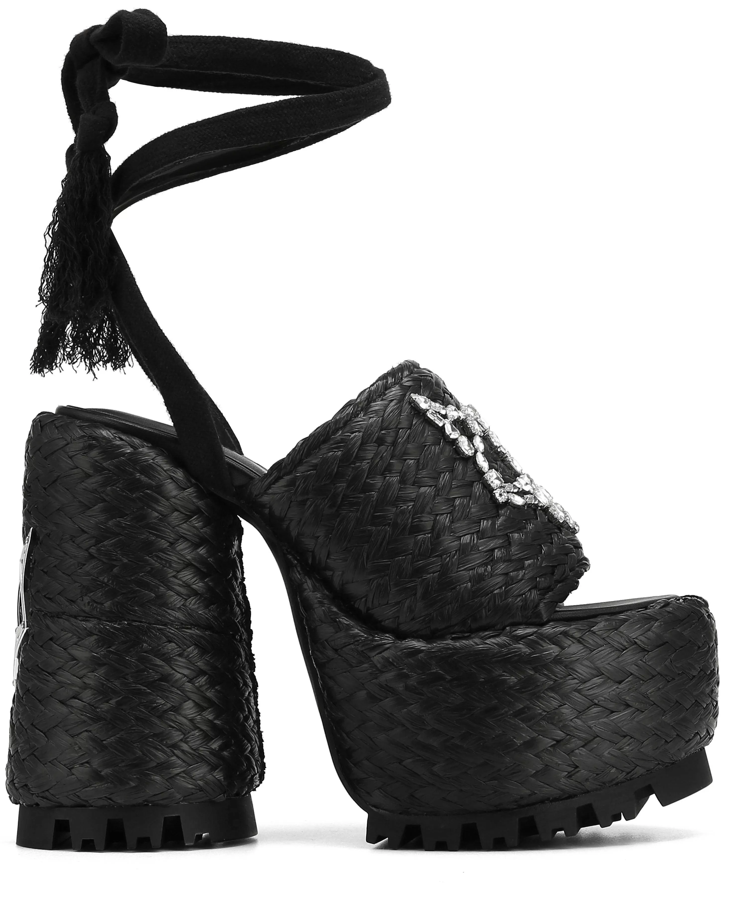 Naked Wolfe Beach Raffia Black