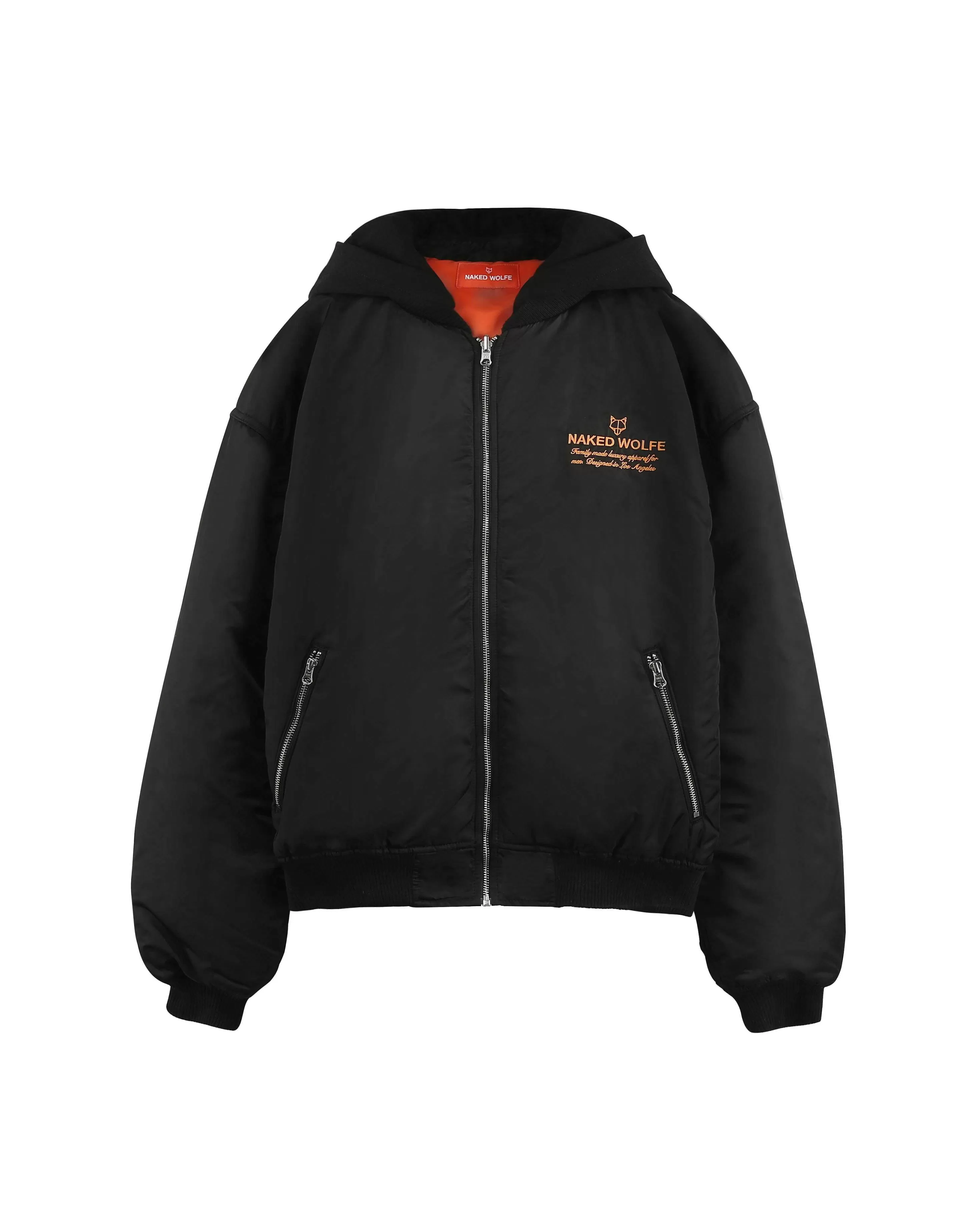 Naked Wolfe Double Sided Bomber Jacket Black/Orange