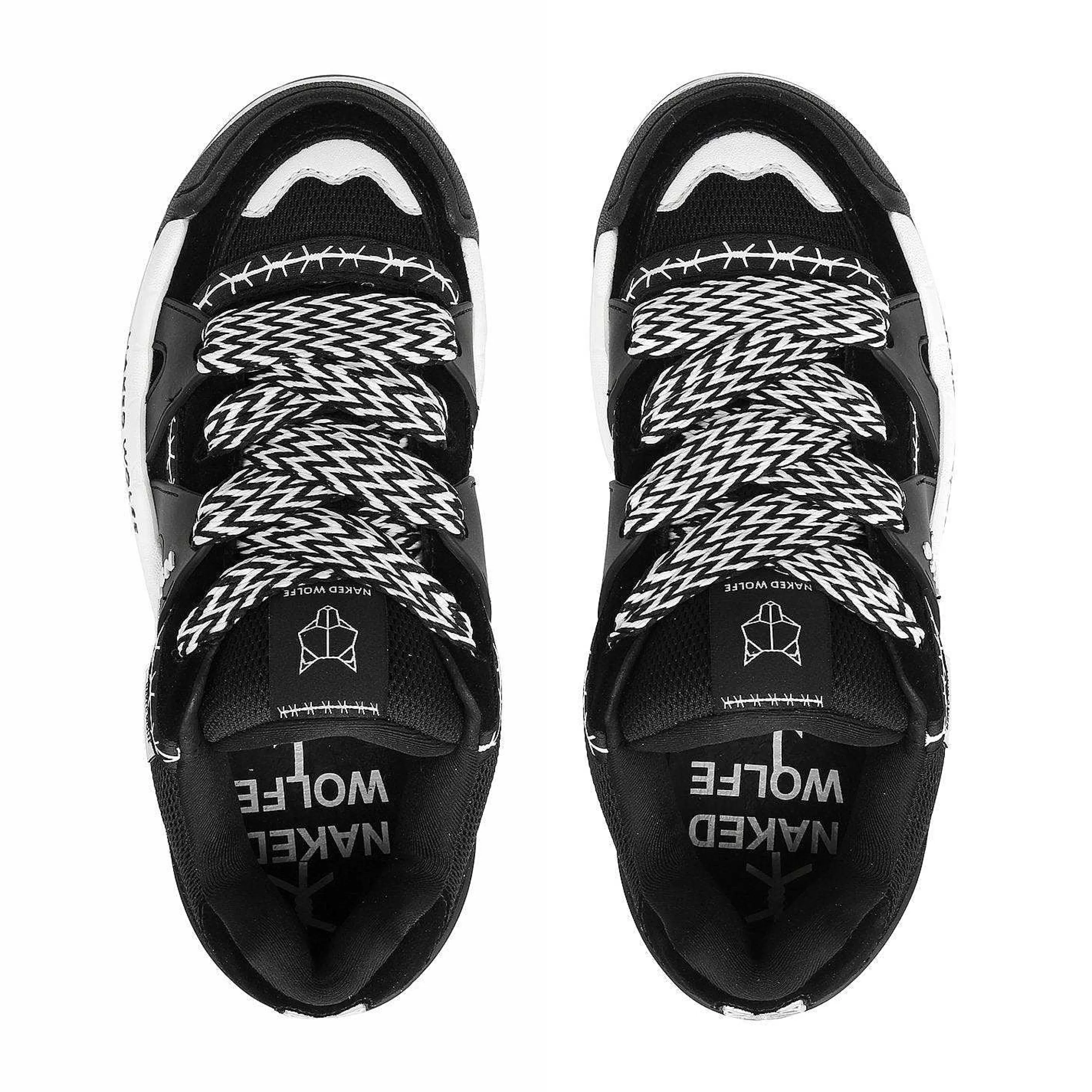 Naked Wolfe Slider Laces Zig Zag Black/White